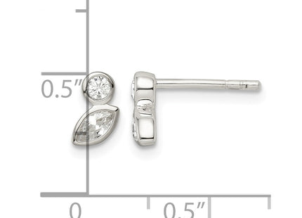 Sterling silver cubic zirconia earrings, further view
