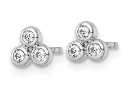 Sterling silver cubic zirconia earrings, alternate view