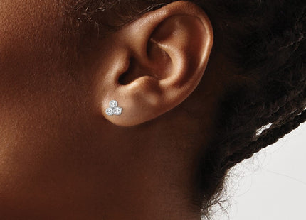 Sterling silver cubic zirconia earrings, another view