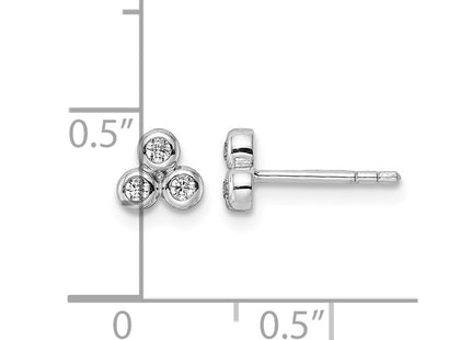 Sterling silver cubic zirconia earrings, further view