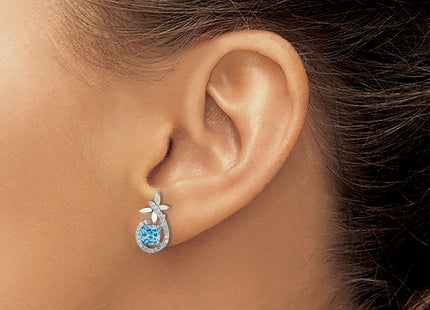 Sterling silver cubic zirconia butterfly earrings, another view