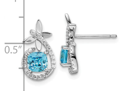 Sterling silver cubic zirconia butterfly earrings, further view