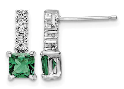 Sterling silver cubic zirconia drop earrings