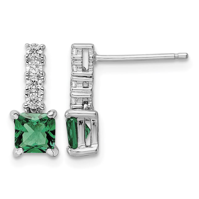 Sterling silver cubic zirconia drop earrings