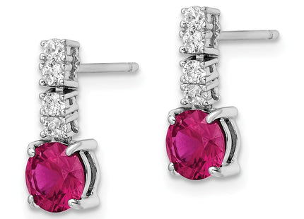 Sterling silver cubic zirconia drop earrings, alternate view