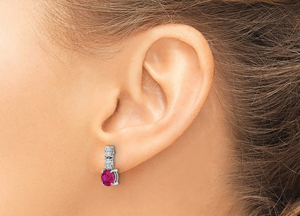 Sterling silver cubic zirconia drop earrings, another view