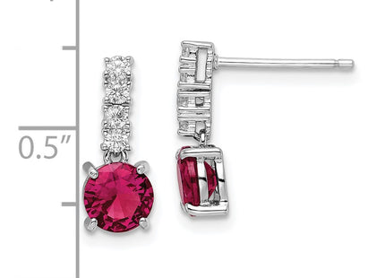 Sterling silver cubic zirconia drop earrings, further view
