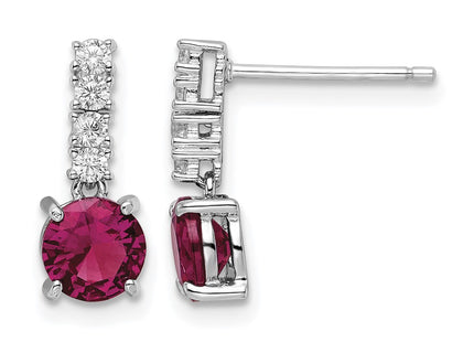 Sterling silver cubic zirconia drop earrings