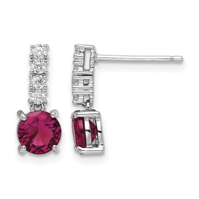Sterling silver cubic zirconia drop earrings