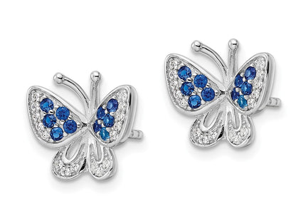 Sterling silver cubic zirconia butterfly earrings, alternate view