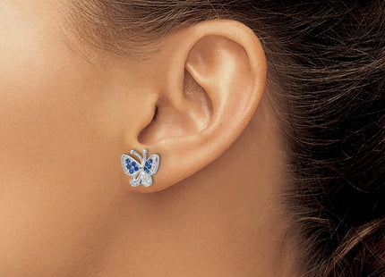 Sterling silver cubic zirconia butterfly earrings, another view