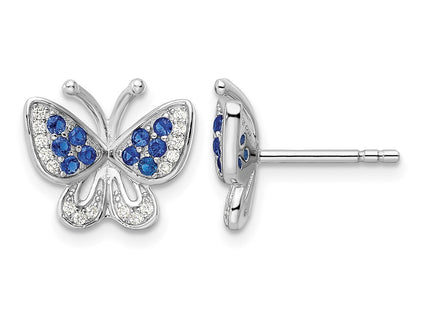 Sterling silver cubic zirconia butterfly earrings