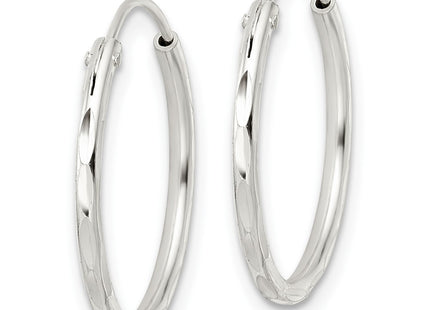 Sterling silver hoop earrings, alternate view