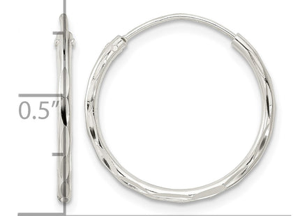 Sterling silver hoop earrings, further view