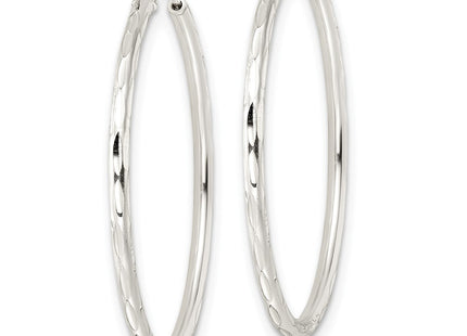 Sterling silver hoop earrings, alternate view