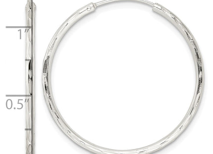 Sterling silver hoop earrings, further view