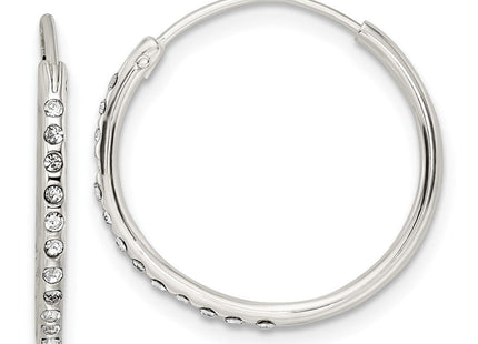 Sterling Silver Crystal Endless Hoop Earrings (Style QE15811)