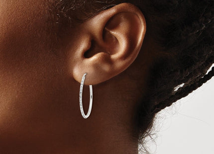 Sterling silver crystal hoop earrings, another view