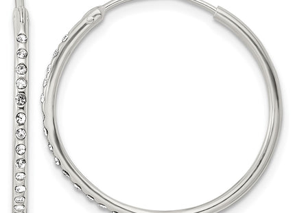 Sterling silver crystal hoop earrings
