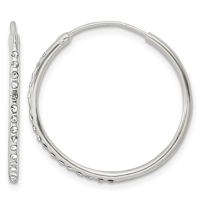 Sterling silver crystal hoop earrings