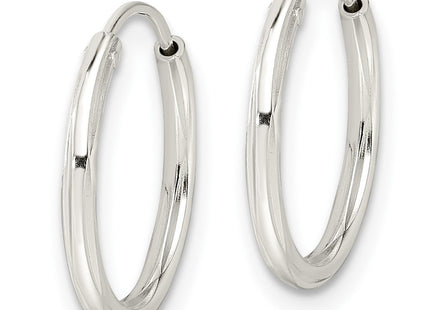 Sterling silver hoop earrings, alternate view