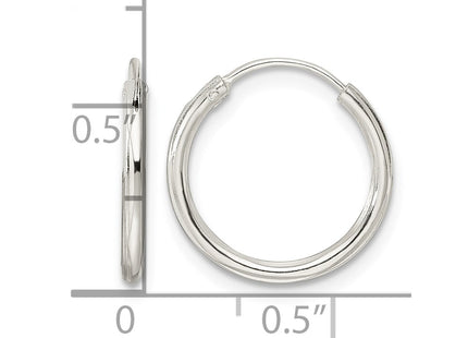 Sterling silver hoop earrings, further view