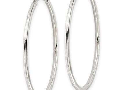 Sterling silver hoop earrings, alternate view