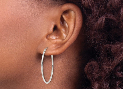 Sterling silver hoop earrings, another view