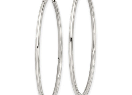 Sterling silver hoop earrings, alternate view