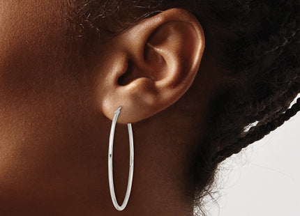 Sterling silver hoop earrings, another view