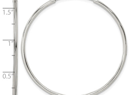 Sterling silver hoop earrings, further view