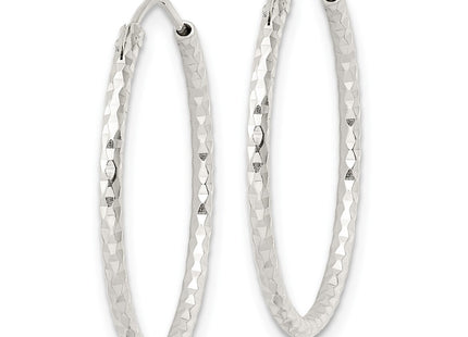 Sterling silver hoop earrings, alternate view