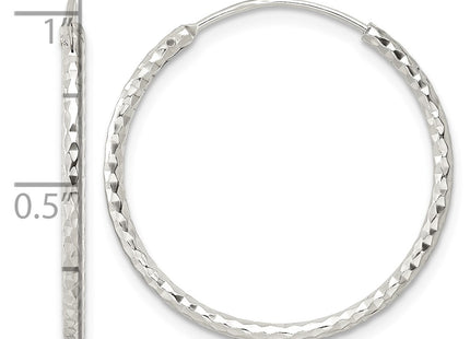 Sterling silver hoop earrings, further view
