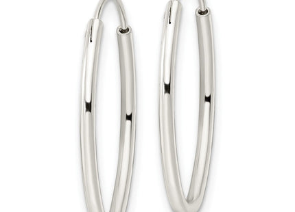 Sterling Silver Polished Endless Oval Hoop Earrings (Style QE15820)