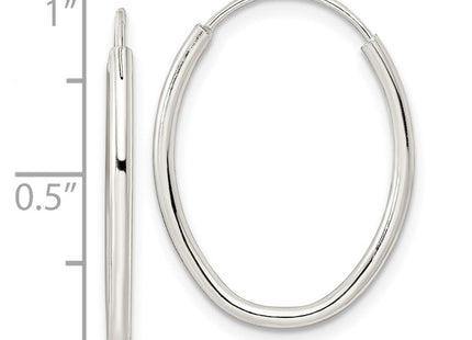 Sterling Silver Polished Endless Oval Hoop Earrings (Style QE15820)