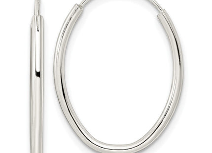 Sterling Silver Polished Endless Oval Hoop Earrings (Style QE15820)