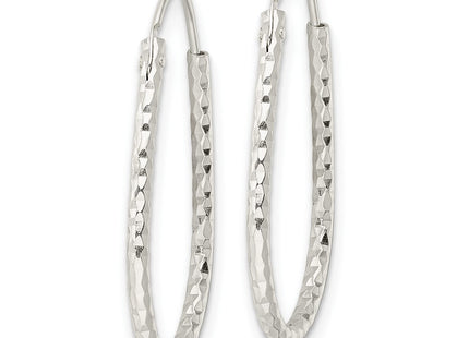 Sterling silver hoop earrings, alternate view