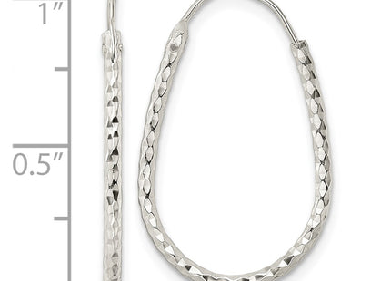 Sterling silver hoop earrings, further view