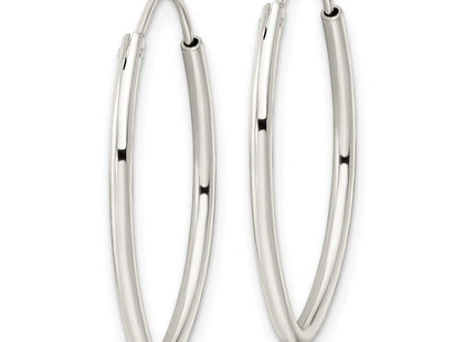 Sterling silver oval hoop earrings, alternate view