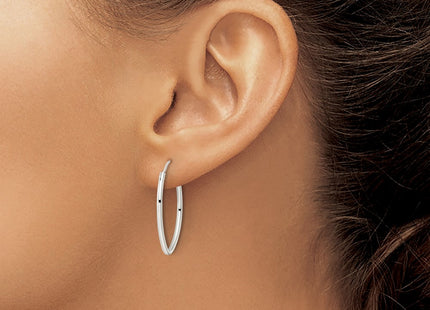 Sterling silver oval hoop earrings, another view