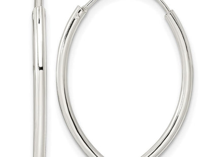 Sterling silver oval hoop earrings