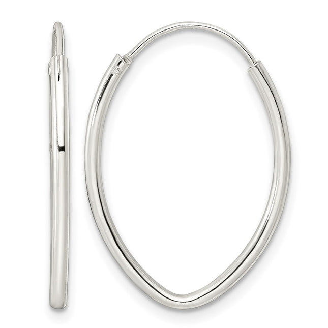 Sterling silver oval hoop earrings