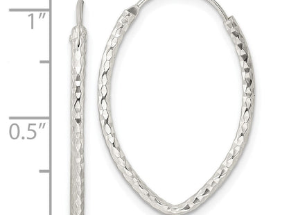 Sterling Silver Polished D/C Endless Hoop Earrings (Style QE15825)