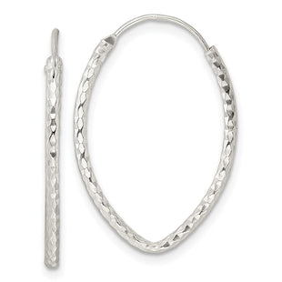 Sterling Silver Polished D/C Endless Hoop Earrings (Style QE15825)