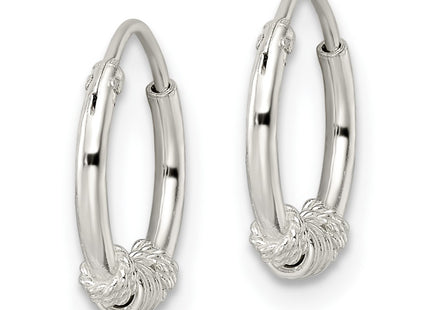 Sterling silver circle hoop earrings, alternate view
