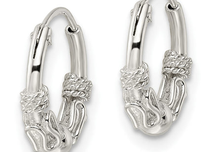 Sterling silver circle hoop earrings, alternate view