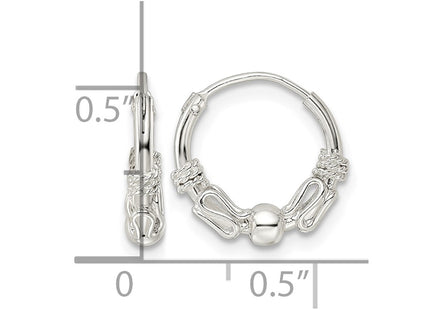 Sterling silver circle hoop earrings, further view