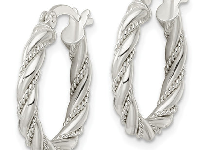 Sterling silver hoop earrings, alternate view