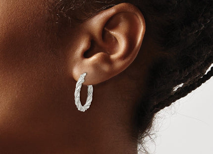 Sterling silver hoop earrings, another view