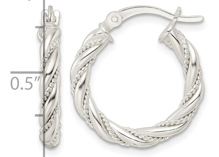 Sterling silver hoop earrings, further view